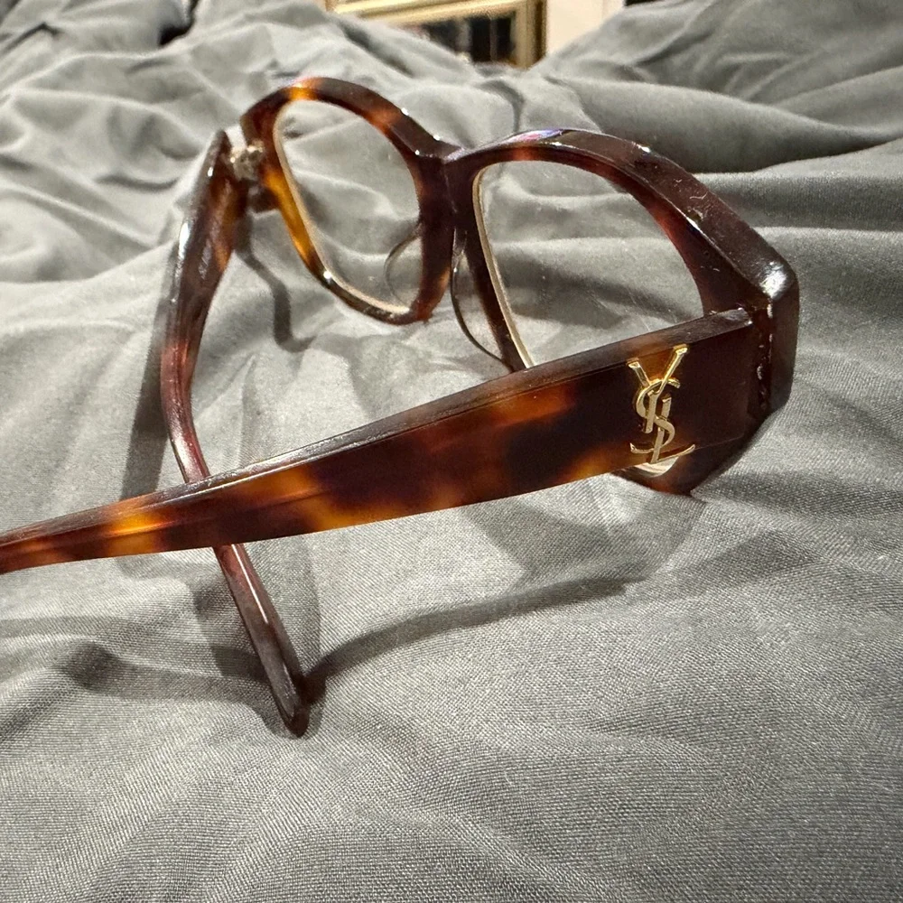 Saint Laurent Tortoiseshell Acetate Glasses - Brown - Picture 2 of 10
